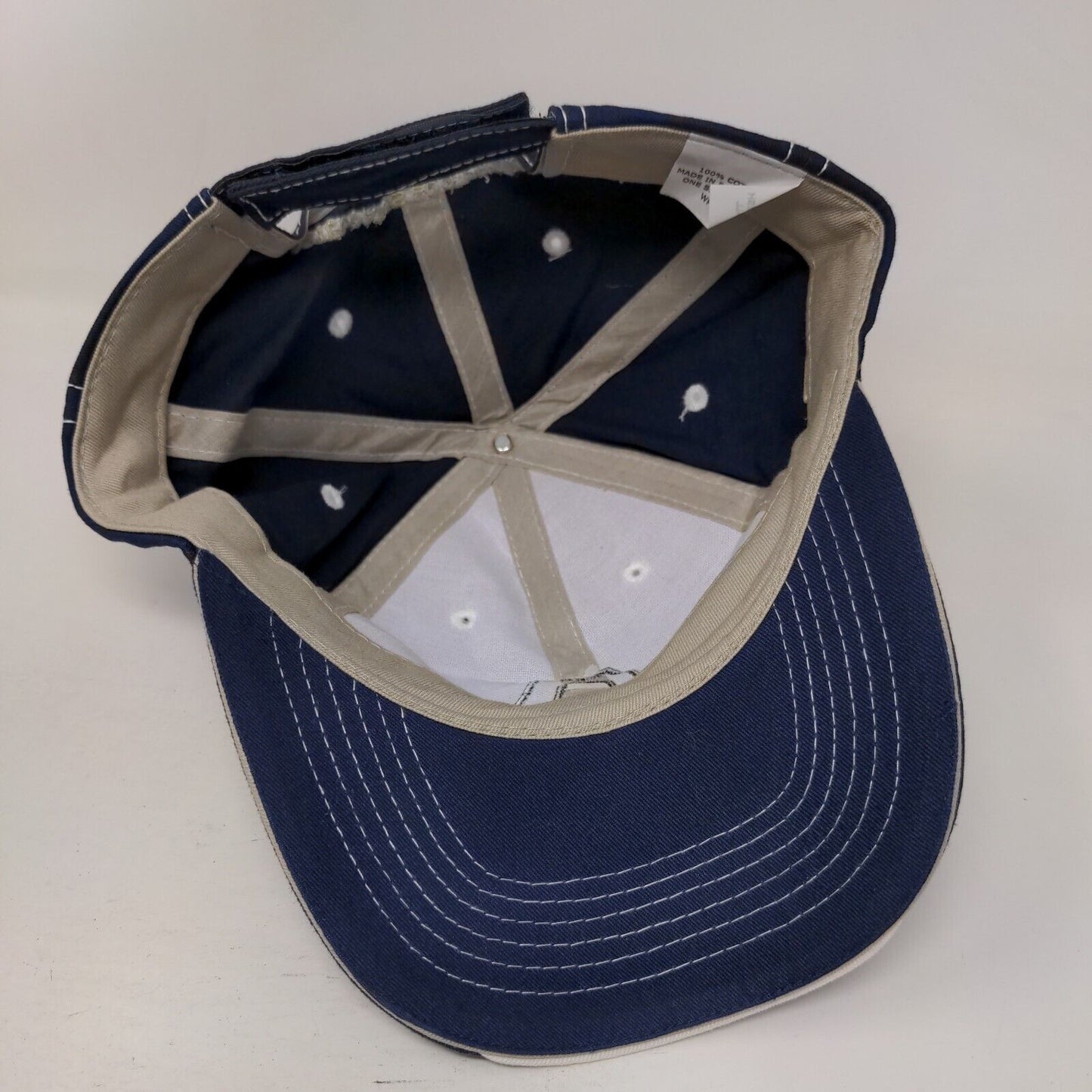 ASTEC Strapback Hat Blue OSFA Embroidered Adjustable 6 Panel Colorblock