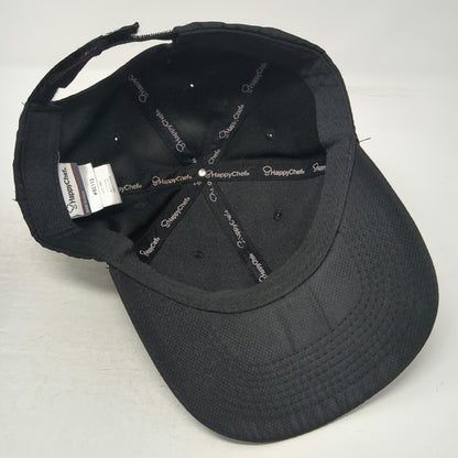Happy Chef Baseball Cap Black One Size Polyester Ripstop Textured Strapback Hat