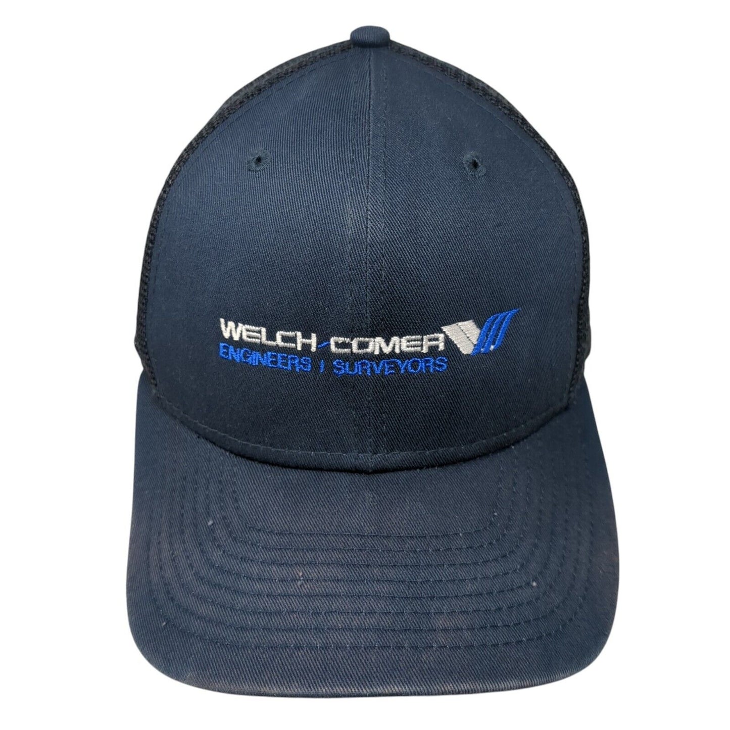 Welch Comea Engineers Surveyors Snapback Trucker Hat Blue OS Mesh Back New Era