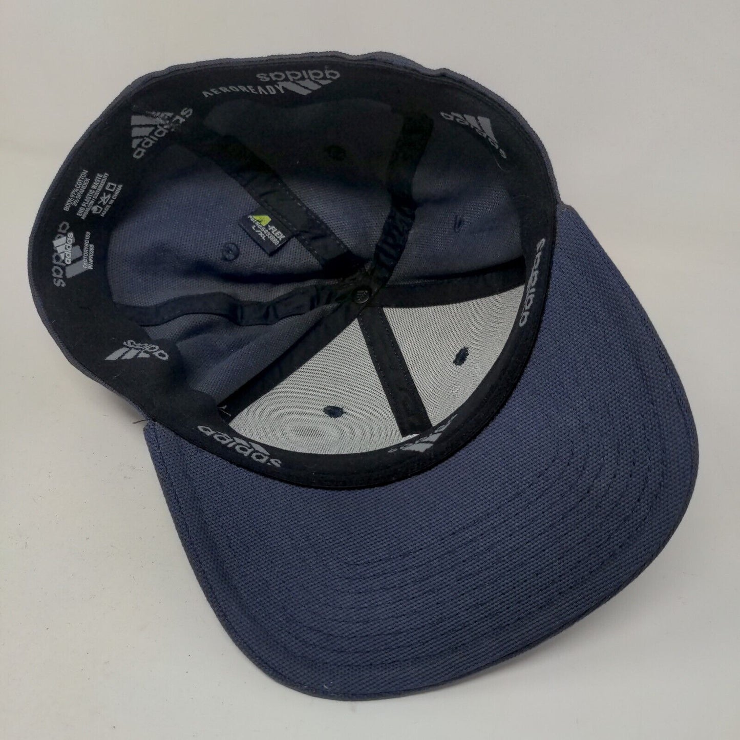 Adidas Men's Fitted Hat Blue Size L/XL Embroidered Logo Cotton Blend