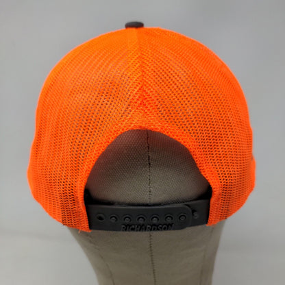 Richardson Men's Snapback Hat Gray Orange Adjustable Style 112 PFC Brakes Logo