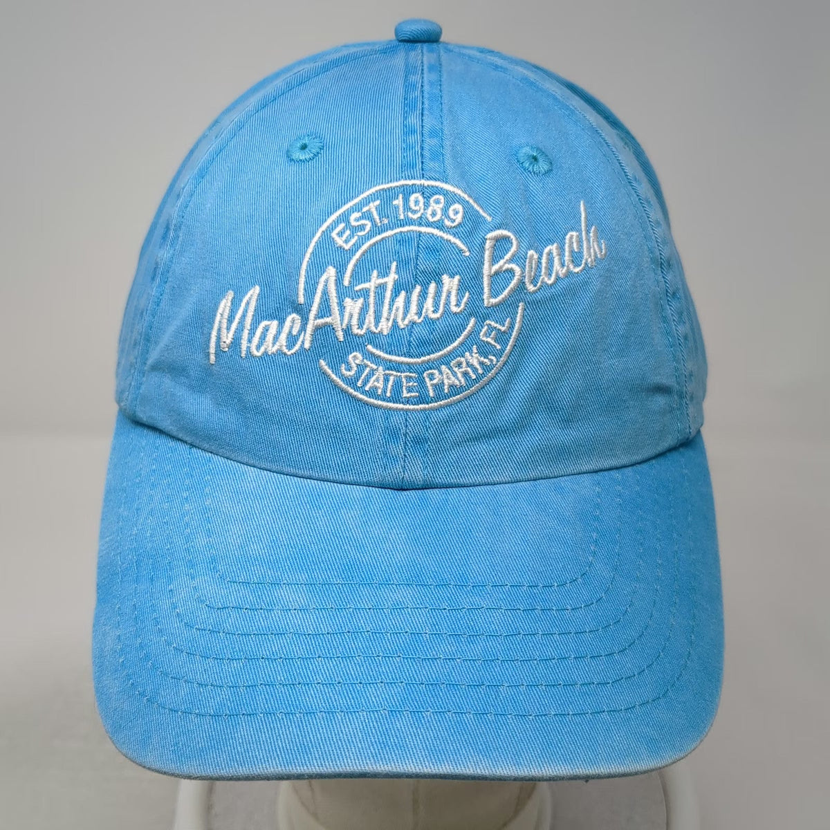 Royal Resortwear Baseball Cap Blue White One Size MacArthur Beach State Park Hat