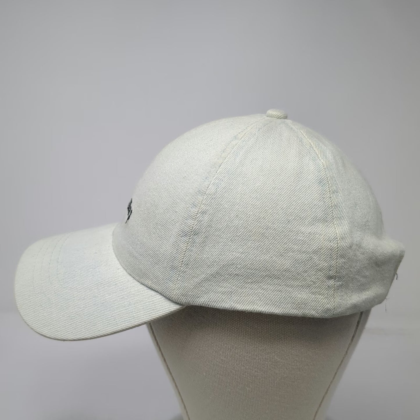 rubi Baseball Cap Blue One Size Stop Scrolling Embroidered Denim Adjustable Hat