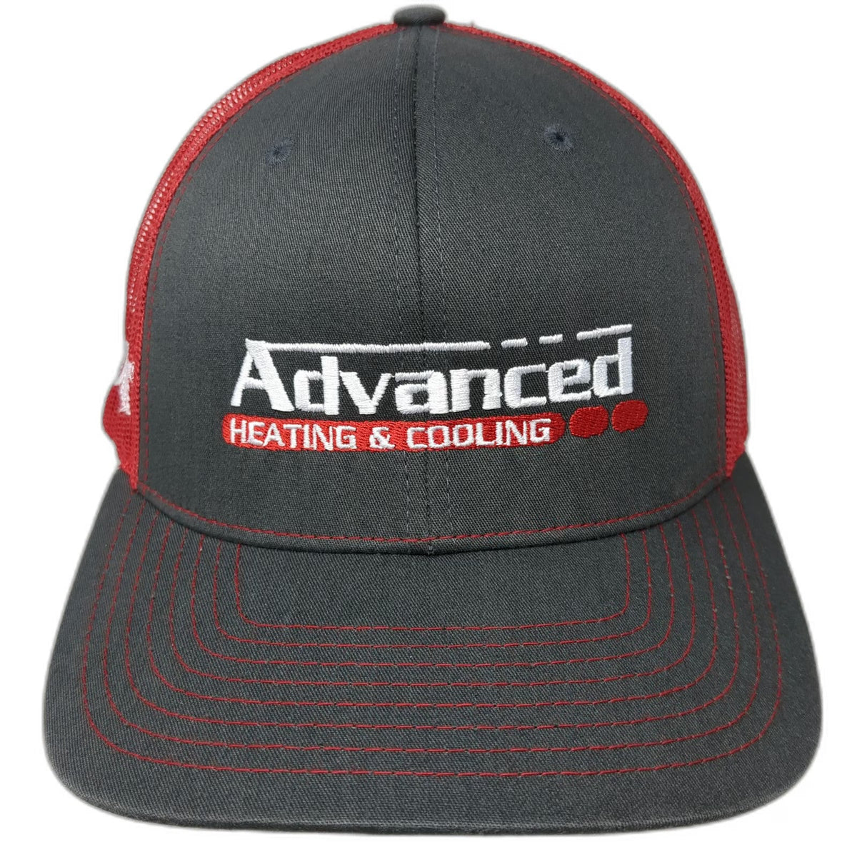 Richardson Trucker Hat Gray Red One Size Advanced Heating Cooling York Mesh hat