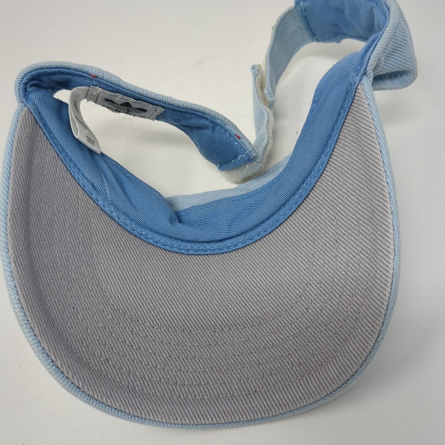 Adidas Trefoil Strapback Sun Visor Hat Blue One Size Solid Adjustable