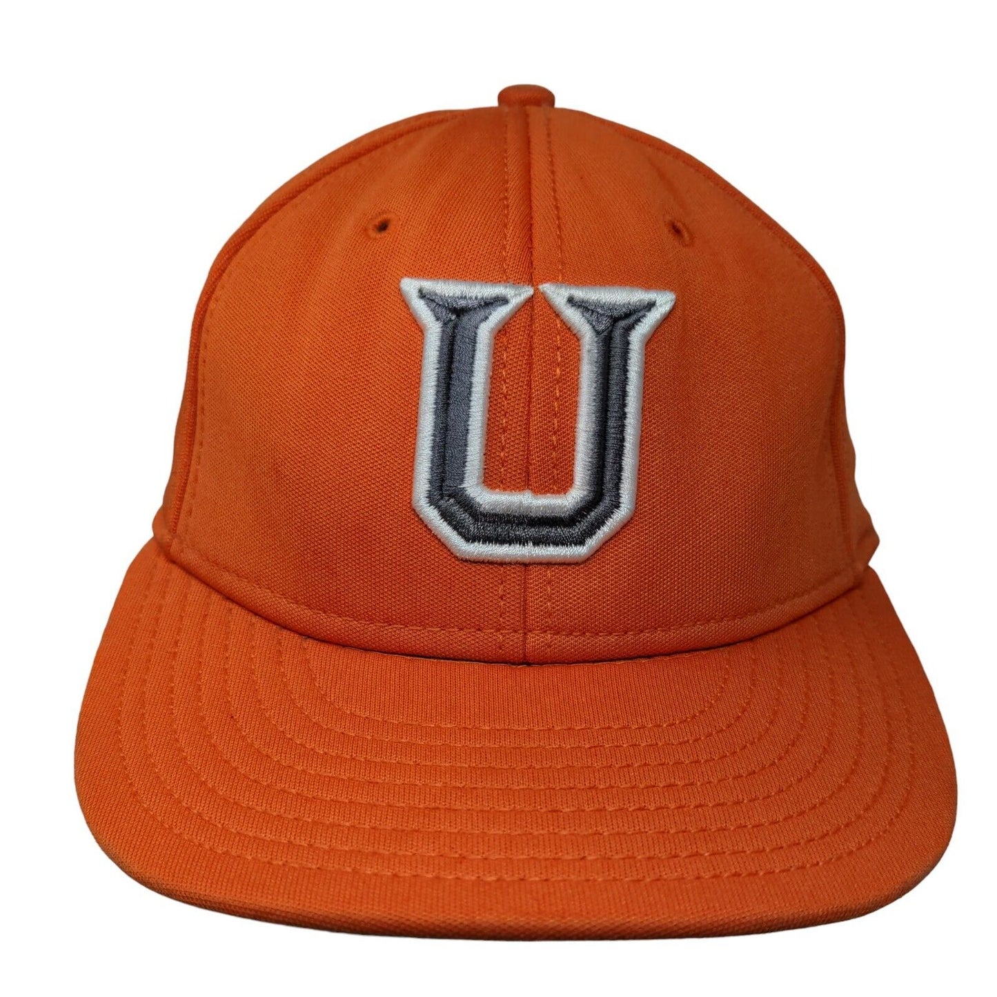 The Game Fitted Hat Orange Size M Embroidered U Logo 100% Polyester