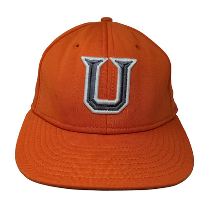 The Game Fitted Hat Orange Size M Embroidered U Logo 100% Polyester