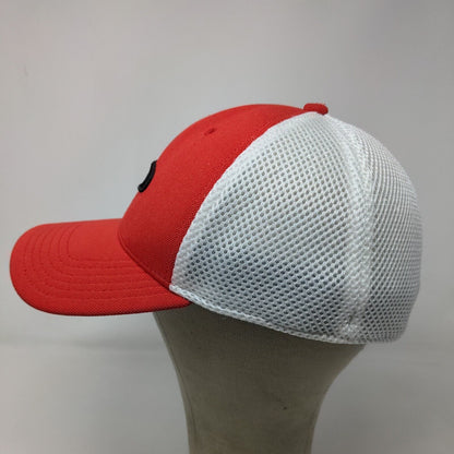 A-Flex Men's Fitted Mesh Back Hat Red White Size L/XL Embroidered O Logo