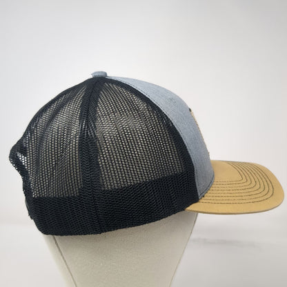 Outdoor Cap Gray Yellow Trucker Hat OSFM Alaska Field Gear Patch Mesh Snapback