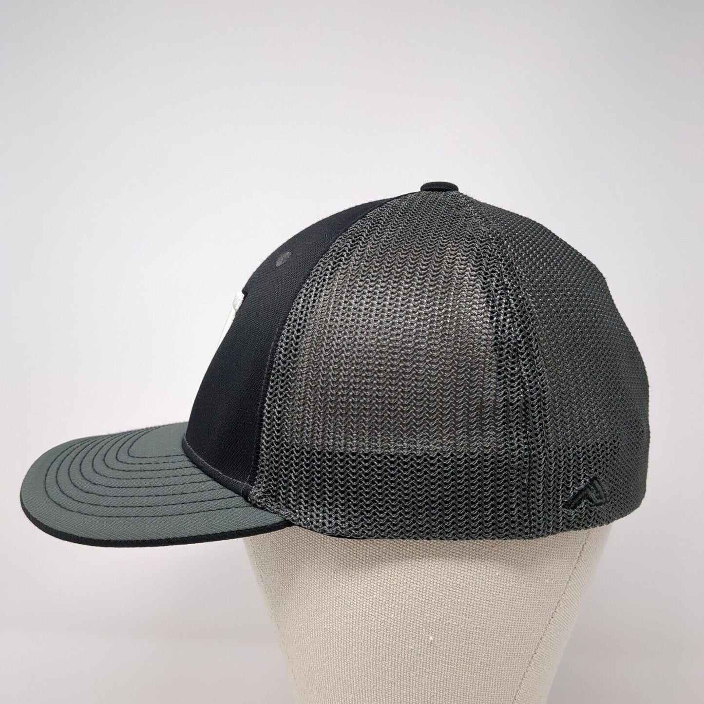 Letter N Fitted Mesh Back Trucker Hat Gray 7 3/8-8 Embroidered 6 Panel