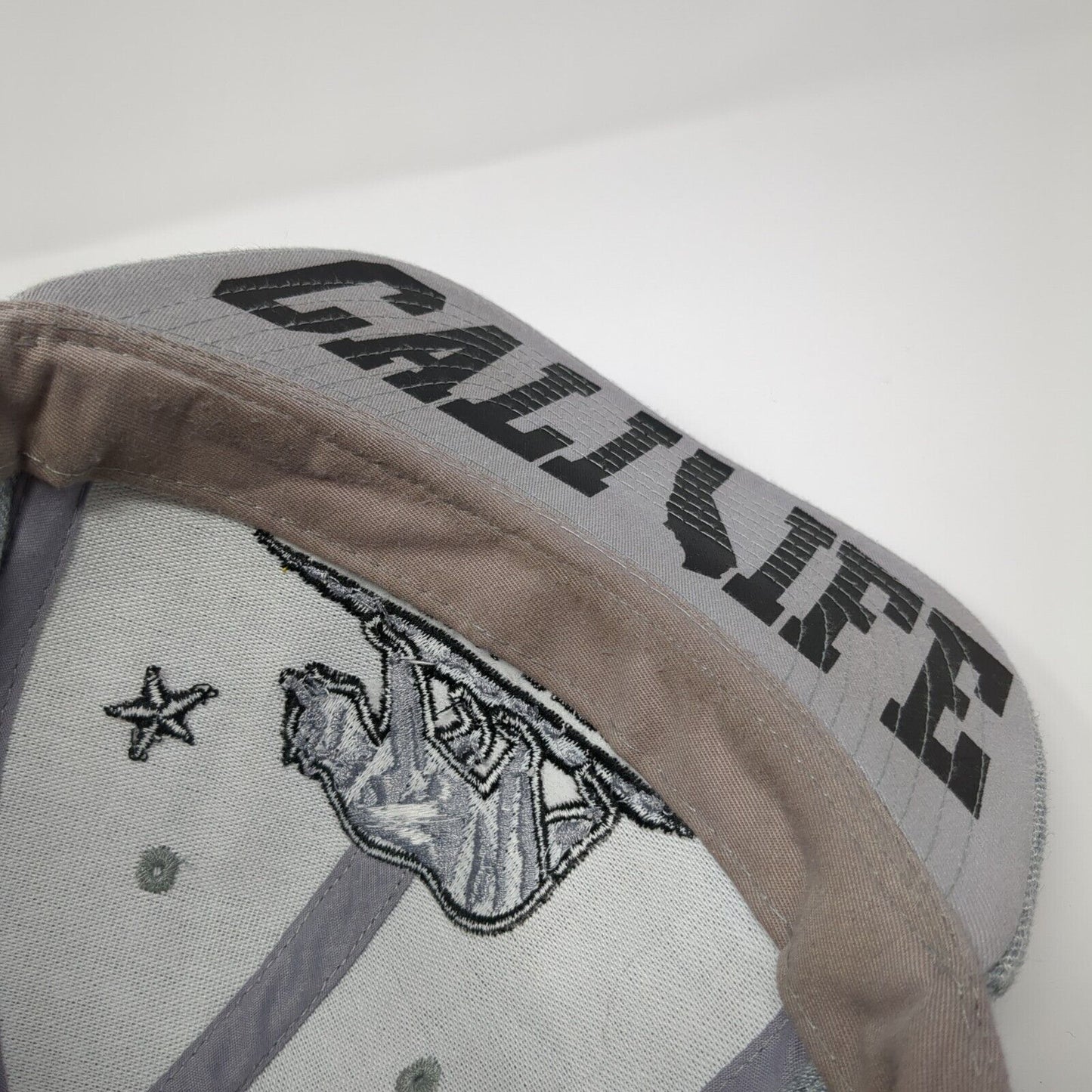 California Republic Snapback Hat Gray One Size Adjustable Embroidered Pit Bull