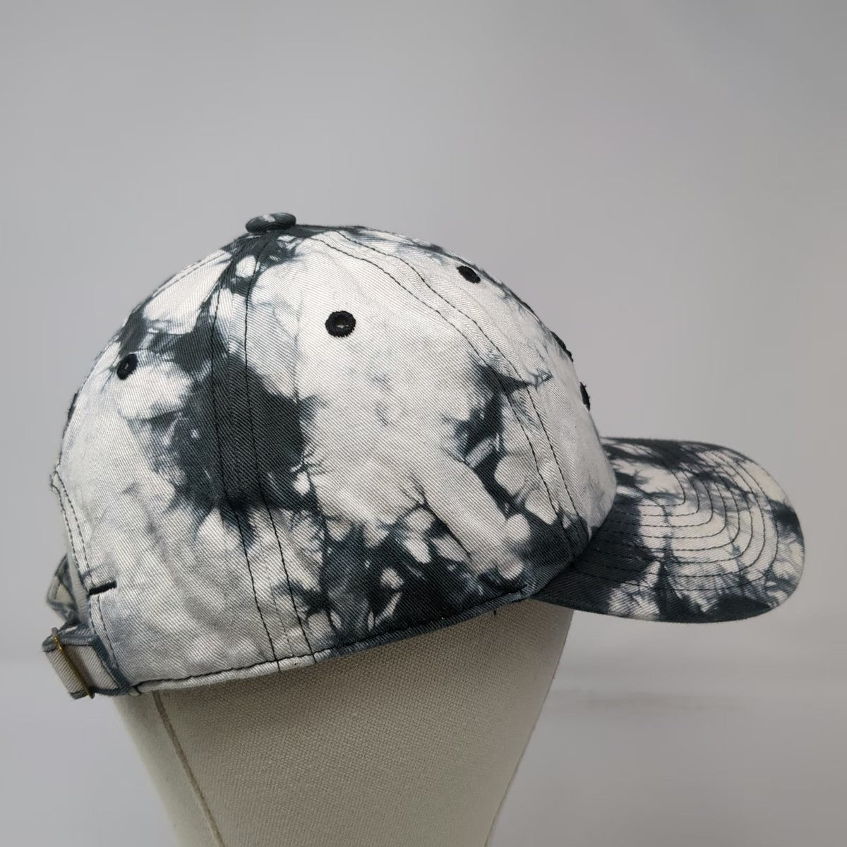 Adidas Baseball Cap White Black One Size Tie Dye Embroidered Trefoil Logo Hat