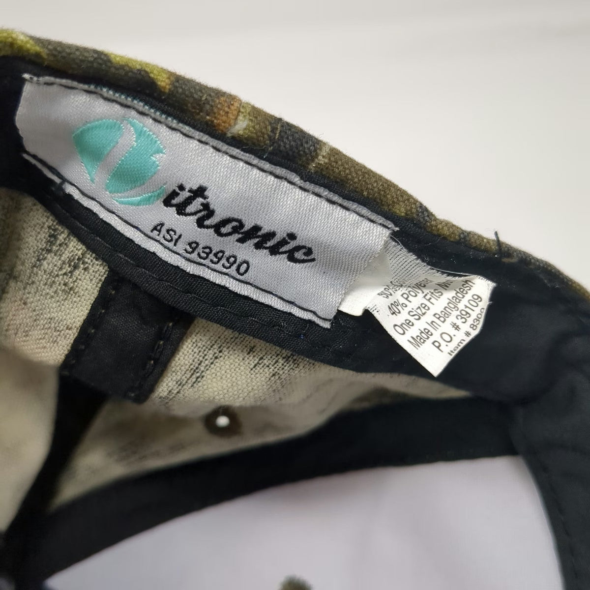 itronic Baseball Cap Green One Size Camo Brookside Equipment Sales Strapback hat