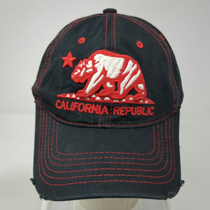 Pit Bull Baseball Cap Black One Size California Republic Bear Hat Red Stitch