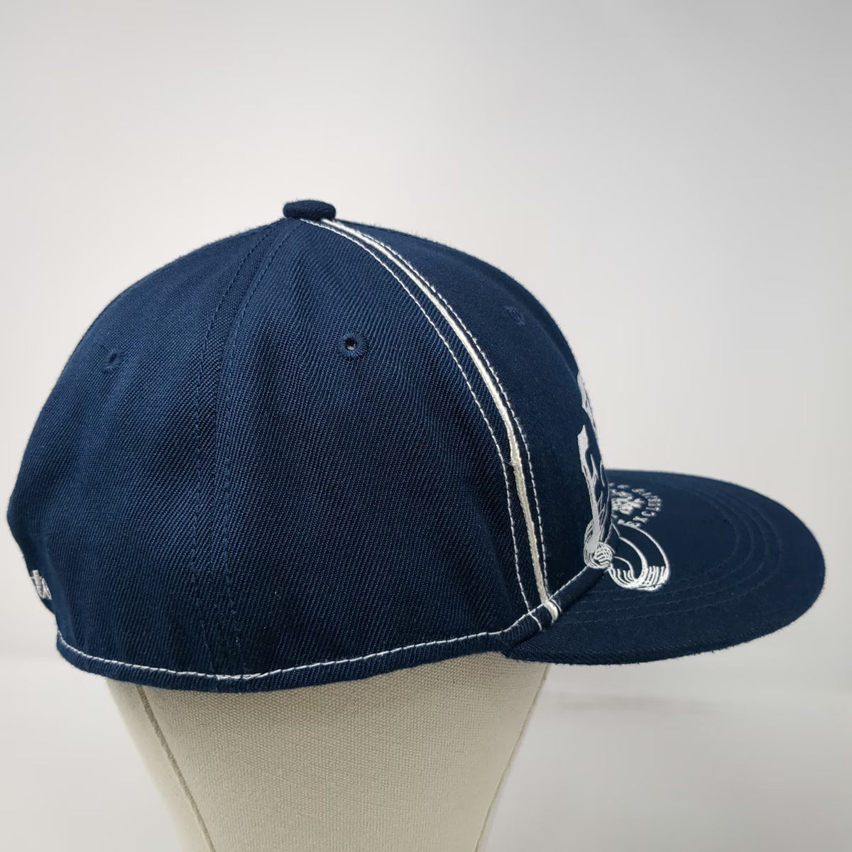 Exsto Baseball Cap Blue 7 1/4 Contrast Stitching Flat Brim Graphic Hat