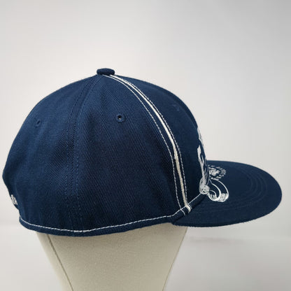 Exsto Baseball Cap Blue 7 1/4 Contrast Stitching Flat Brim Graphic Hat