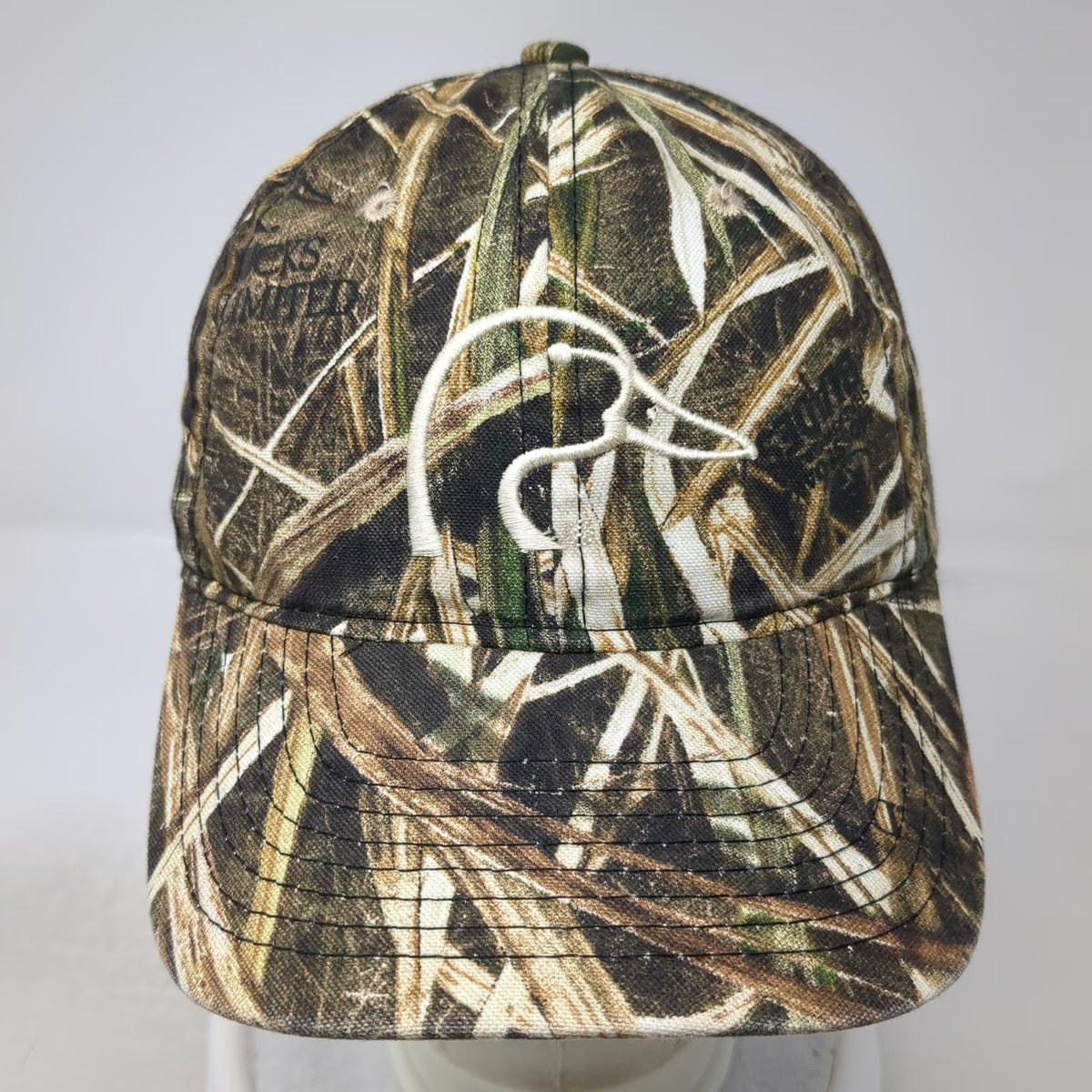 Ducks Unlimited Brown Camo Baseball Cap One Size Marsh Grass Hunting Slideback