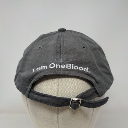 HERO I Am One Blood Slideback Hat Gray One Size Adjustable Embroidered Cotton