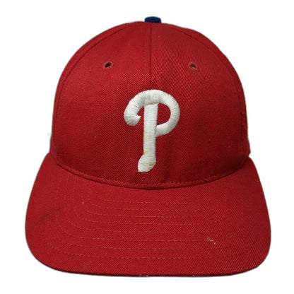 Universal Snapback Red Phillies MLB Baseball Flat Brim USA Made Hat P Vintage