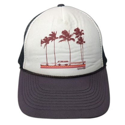 Rip Curl Trucker Hat Purple White One Size Palm Tree Van Surf Mesh Back Hat