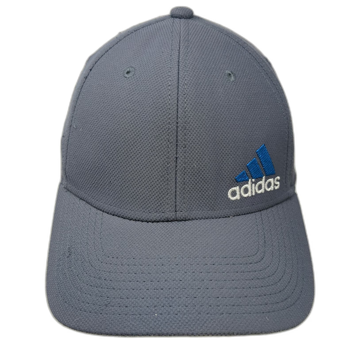 Adidas Baseball Cap Gray M Stretch Fit Embroidered Logo AEROREADY Athletic Hat