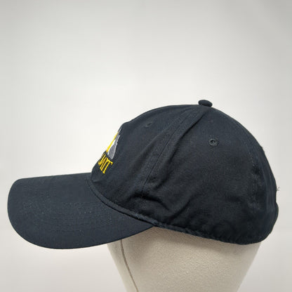 Summit Strapback Hat Black OS Adjustable Embroidered 6 Panel Port & Company