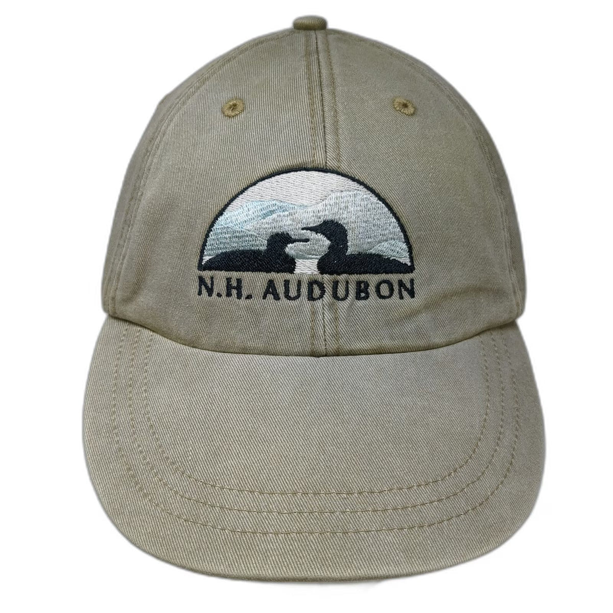 Adams Baseball Cap Beige One Size NH Audubon Volunteer Loon Bird Strapback Hat