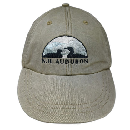 Adams Baseball Cap Beige One Size NH Audubon Volunteer Loon Bird Strapback Hat