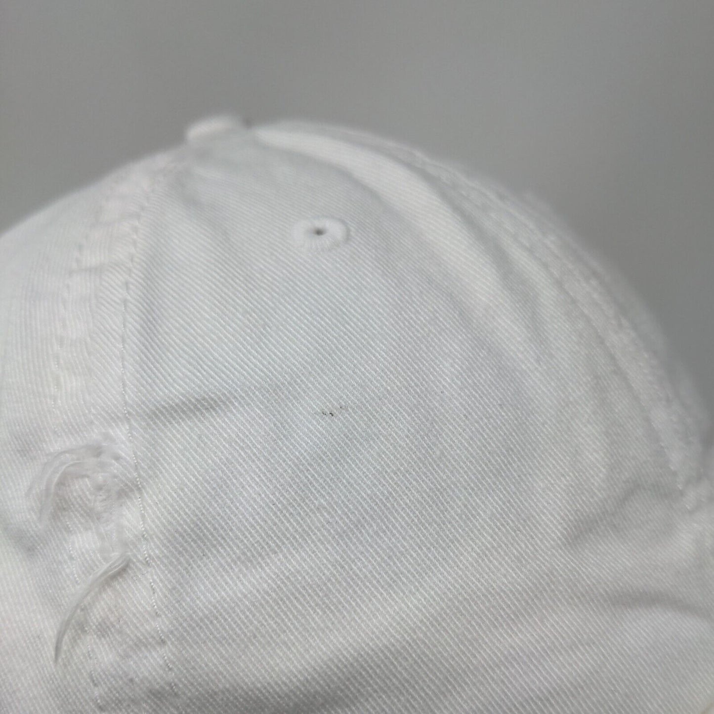 KB Ethos Strapback Hat Ponytail Caps White One Size Adjustable Distressed Blank
