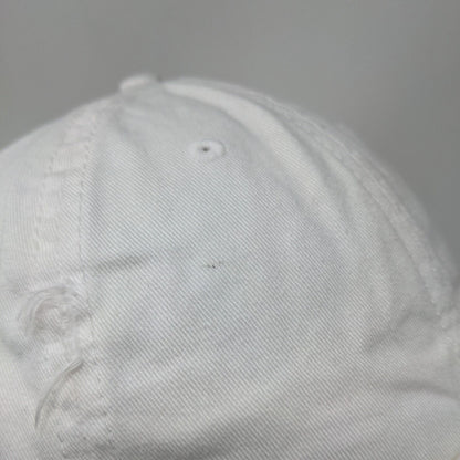 KB Ethos Strapback Hat Ponytail Caps White One Size Adjustable Distressed Blank