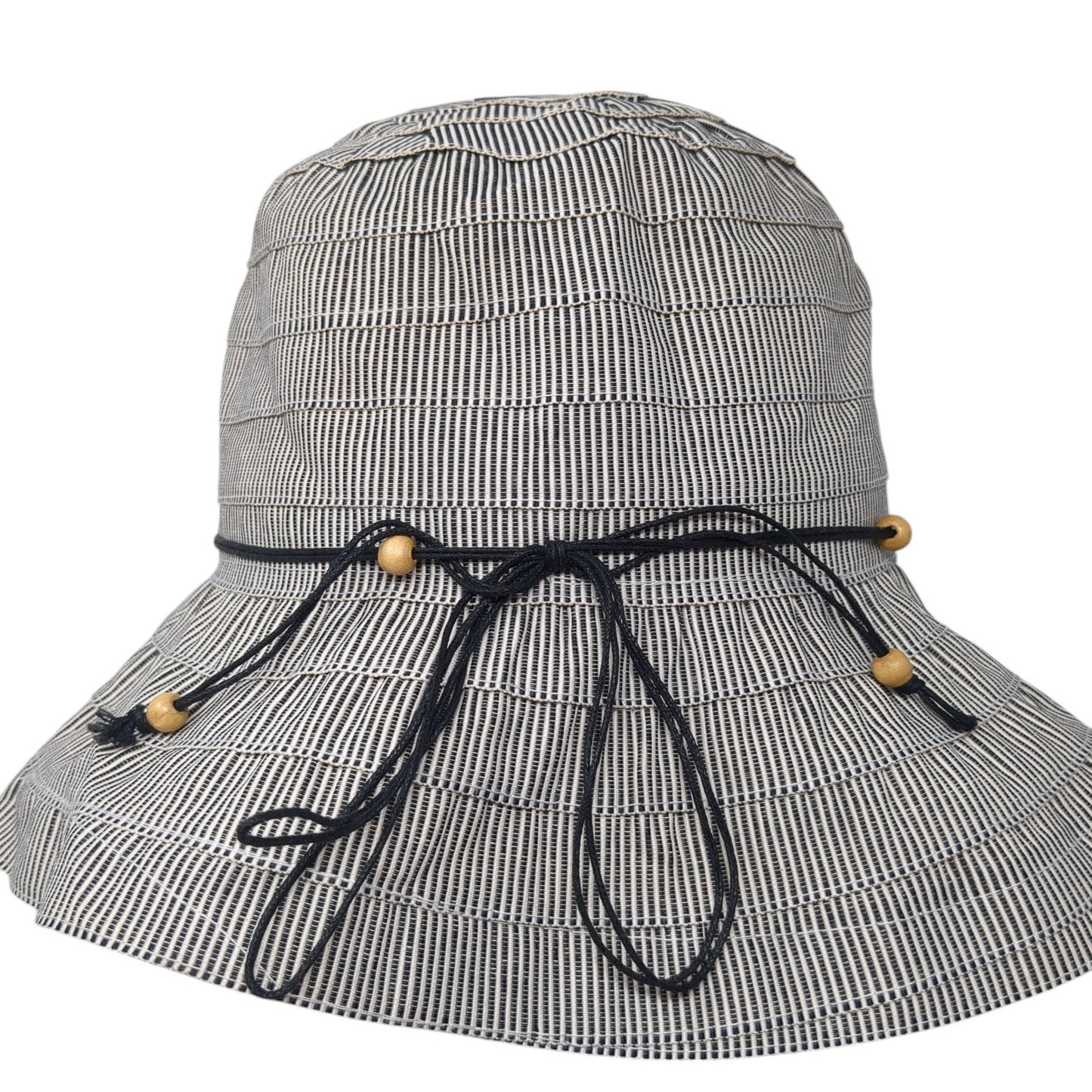 Unbranded Bucket Sun Hat Multicolor Beaded Striped Outdoor Blank