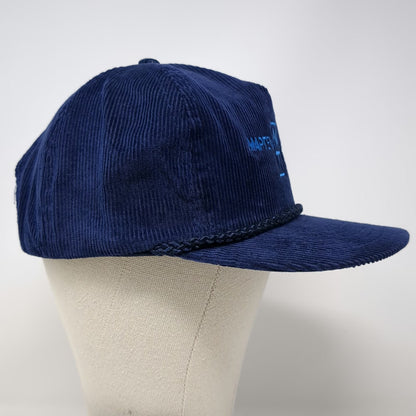 Designer Award Headwear 5 Panel Blue One Size Snapback Corduroy Braided Rope Hat