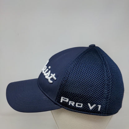 Titleist FJ Pro V1 Fitted Hat Blue Medium/Large Embroidered 6 Panel