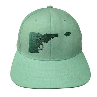 Idaho Gun Snapback Hat Green OSFA Adjustable Embroidered 6 Panel