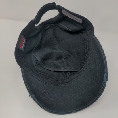 Otto Strapback Cadet Army Cap Hat Black OSFM Adjustable Rhinestone