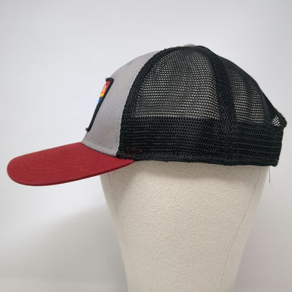 Legacy Trucker Hat Gray Red Black One Size Mountain Sunset Patch Mesh Snapback