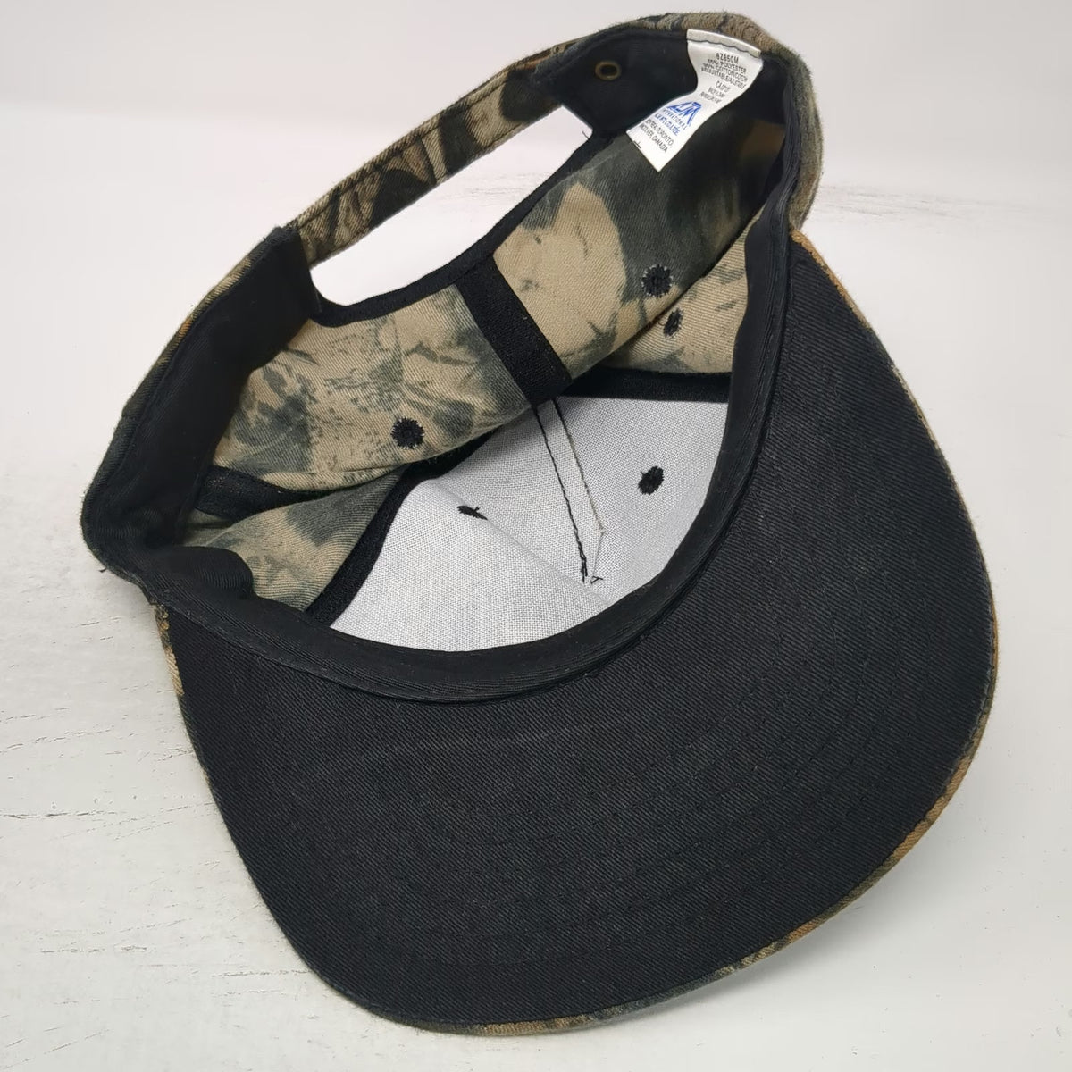AJM International 5 Panel Brown One Size Camo Forest Products Logo Slideback Hat