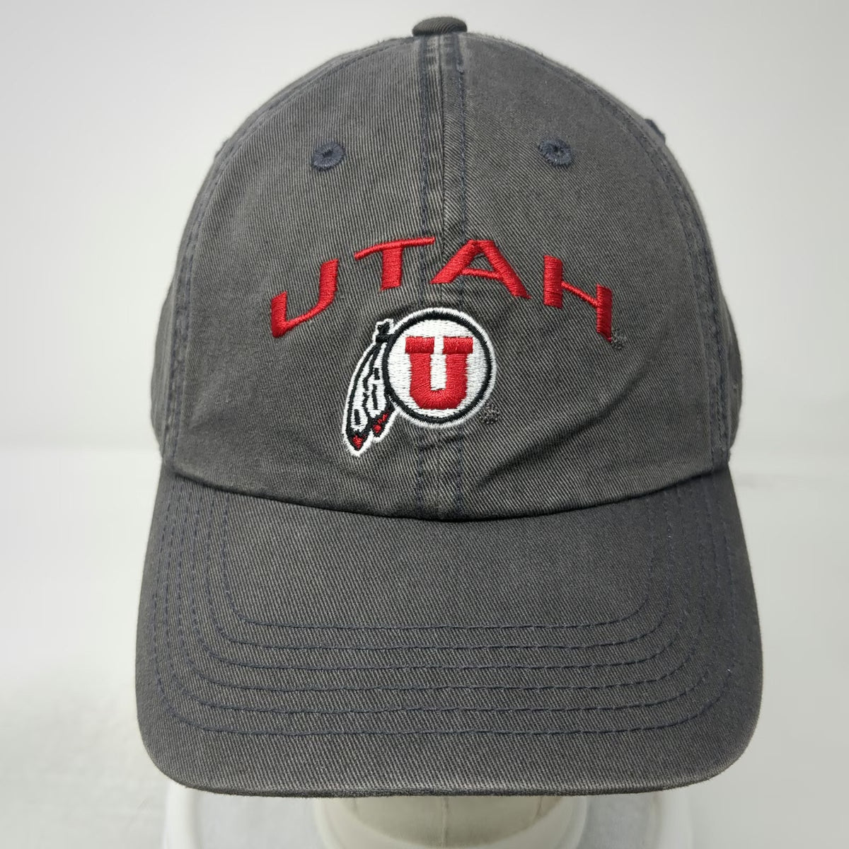 Utah Utes NCAA Top of the World Gray Red White One Size Hat Slideback Cotton
