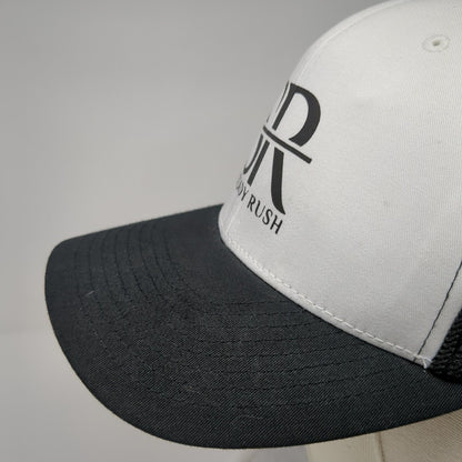 Steady Rush Fitted Trucker Hat Black One Size Mesh Flexfit 6 Panel Yupoong