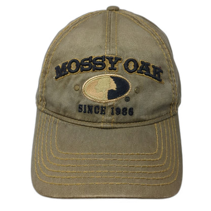 Mossy Oak Baseball Cap Brown One Size Contrast Stitching Adjustable Logo Hat