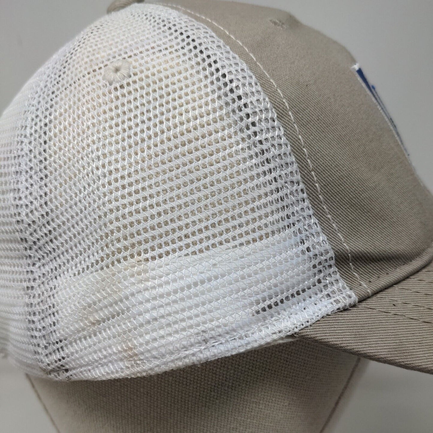 James River Equipment Strapback Trucker Hat Tan One Size Colorblock Mesh Back