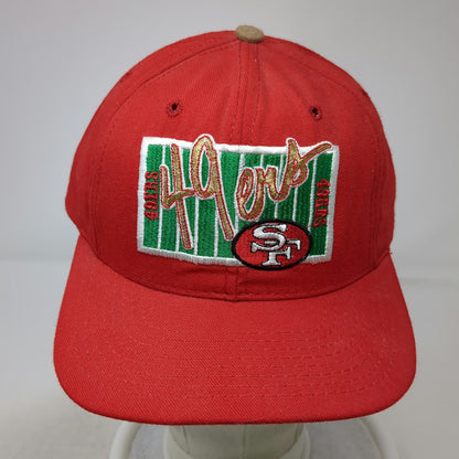 San Francisco 49ers NFL The Game Red Snapback Hat Green Underbrim USA Vintage