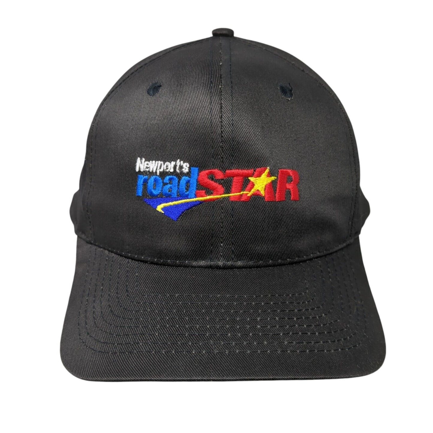 Newport's Roadstar Snapback Hat Black OSFA Adjustable Embroidered