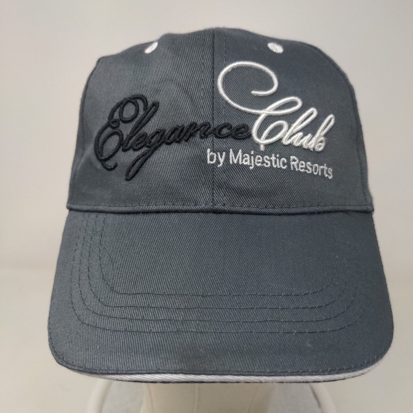 Elegance Club by Majestic Resorts Slideback Hat Gray One Size Embroidered