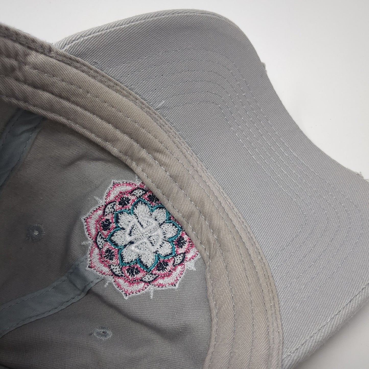 Simply Southern Mandala Slideback Hat Gray One Size Solid Adjustable