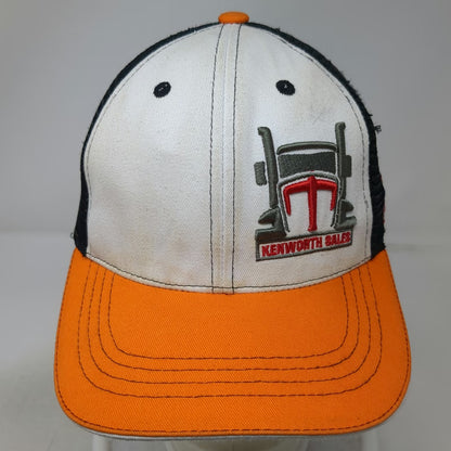 360 Apparel Baseball Cap White Orange One Size Kenworth Sales Mesh Back Hat