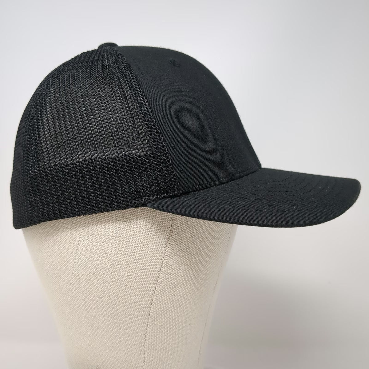 Port Authority Baseball Cap Black M Gen Electric Mesh Back Flexfit Logo Work Hat