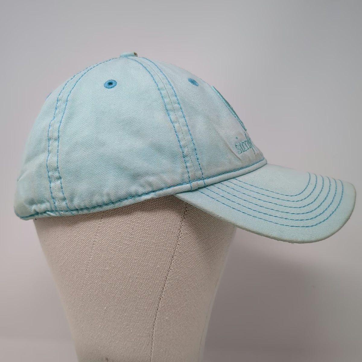Simply Southern Baseball Cap Blue One Size Embroidered Logo Turtle Slideback Hat