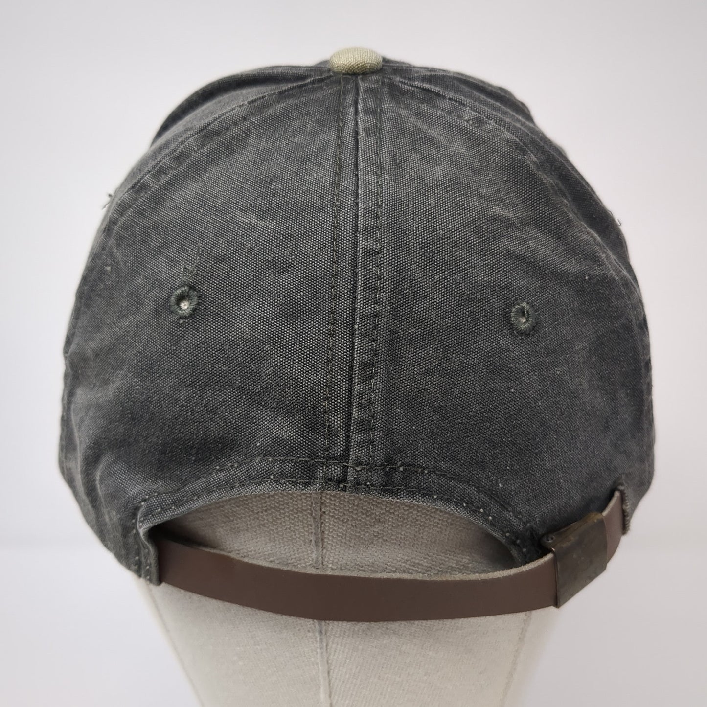 Woof! Paw Slideback Hat Gray One Size Adjustable Leather Strap Colorblock