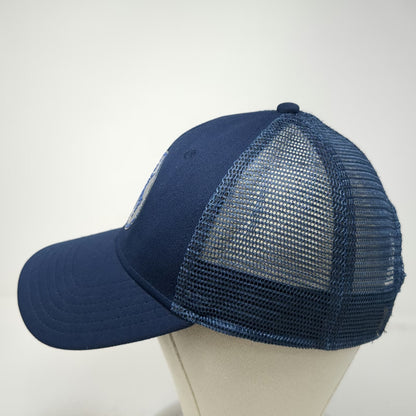 Outdoor Cap Trucker Hat Blue One Size Mesh Snapback Rubber Patch Honeycomb Logo